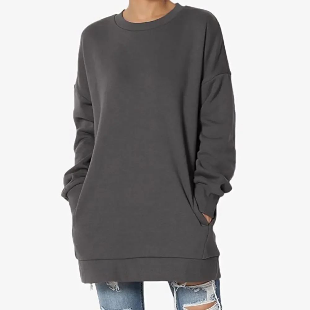 Women’s Casual Oversized Crew Neck Sweater with Hidden Pockets XL NWOT